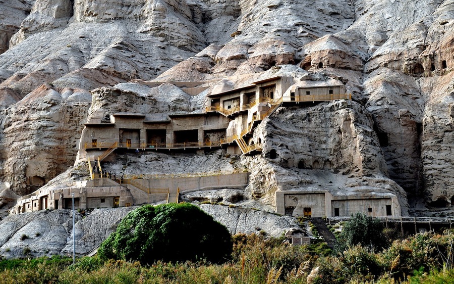 A scenic view of Aksu Kezi Er Qianfodong