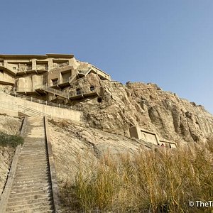 A scenic view of Aksu Senmusemu Qianfodong