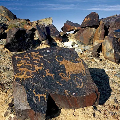 A scenic view of Alxa Mandelashanyanhuaqun
