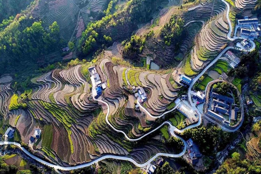 A scenic view of Ankang Fengyan Terraced Fields