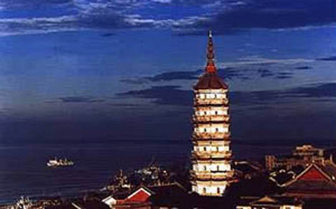 A scenic view of Anqing Fayunsi Ta