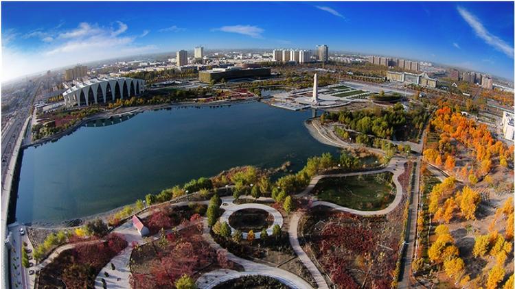 A scenic view of Aral Yuergun Junken Jiuzhi
