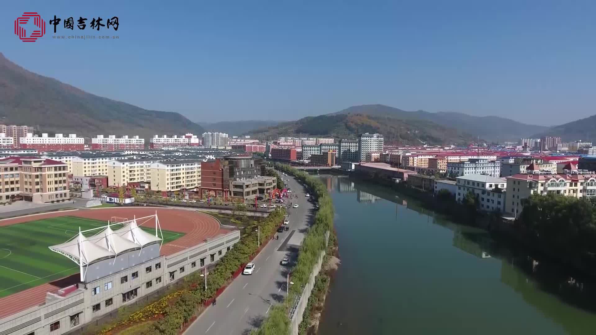 A scenic view of Baishan Yalujiang Shangyou Jishi Muqun