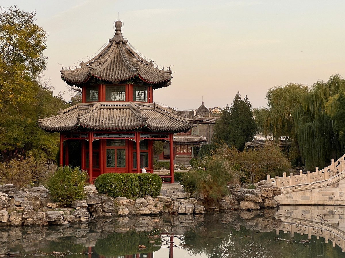 A scenic view of Baoding Ancient Lotus Pond