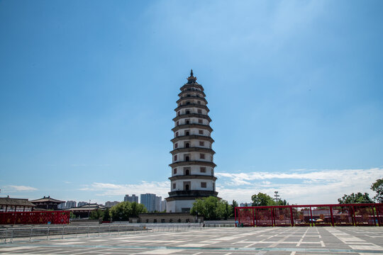 A scenic view of Baoding Dingxian Kaiyuan Temple Pagoda