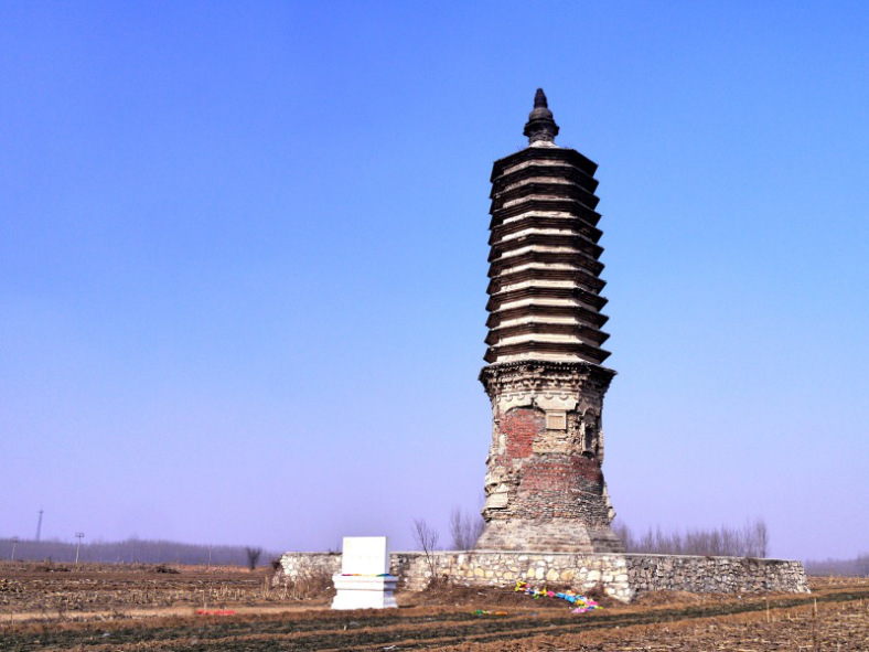 A scenic view of Baoding Huangfu Temple Pagoda