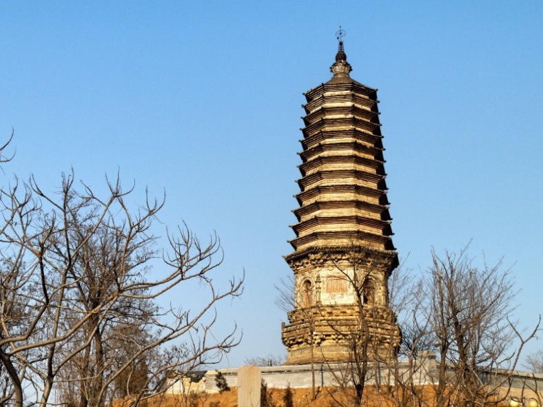 A scenic view of Baoding Huangfu Temple Pagoda