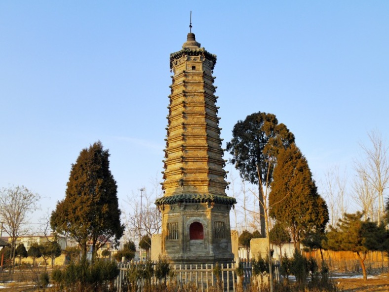 A scenic view of Baoding Huangfu Temple Pagoda