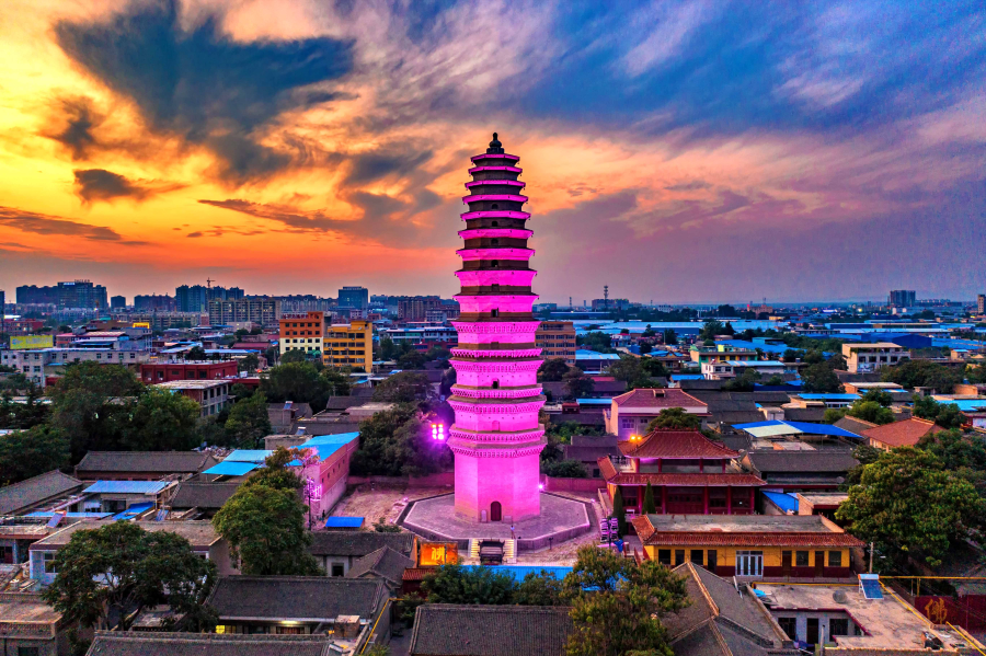 A scenic view of Baoding Jiecun Xingguo Temple Pagoda
