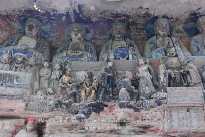 A scenic view of Baoding Wofo Temple Cliff Carvings