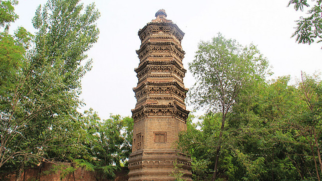 A scenic view of Baoding Wuhou Pagoda