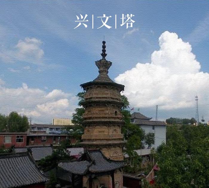 A scenic view of Baoding Xingwen Pagoda