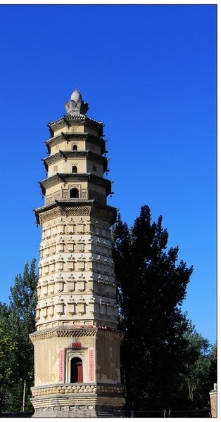 A scenic view of Baoding Xiude Temple Pagoda
