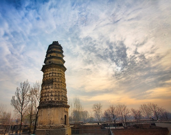 A scenic view of Baoding Xiude Temple Pagoda