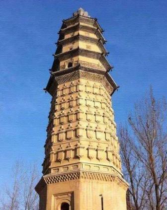 A scenic view of Baoding Xiude Temple Pagoda