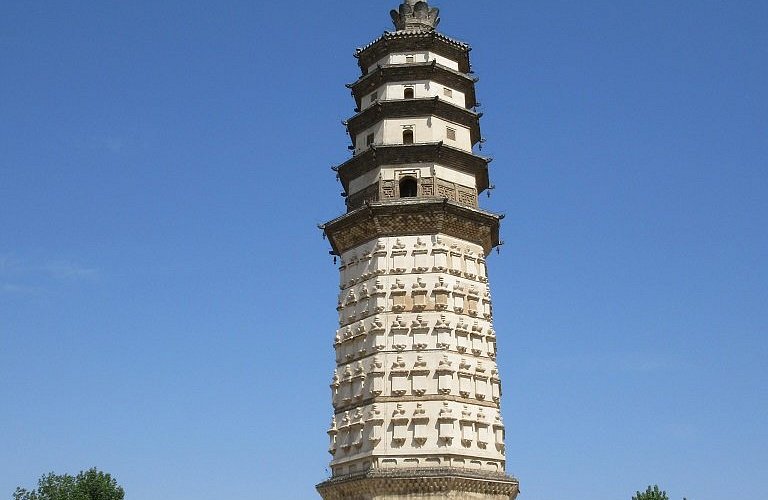 A scenic view of Baoding Xiude Temple Pagoda