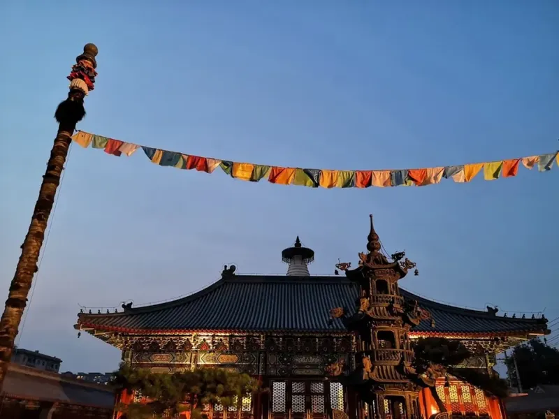 A scenic view of Baoding Yongan Temple Pagoda