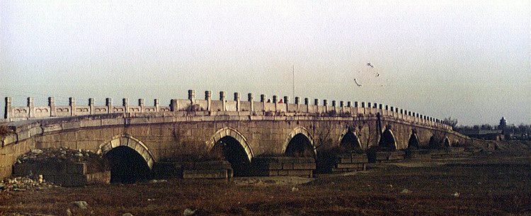A scenic view of Baoding Yongji Bridge Zhuozhou