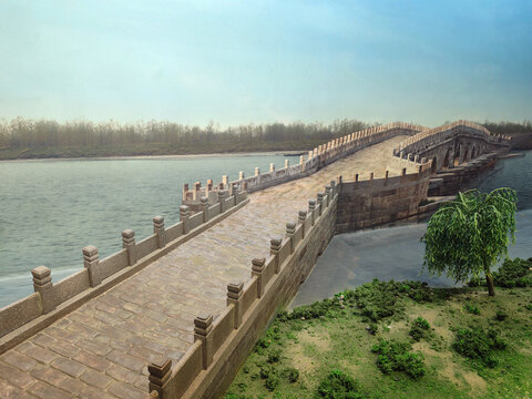 A scenic view of Baoding Yongji Bridge Zhuozhou
