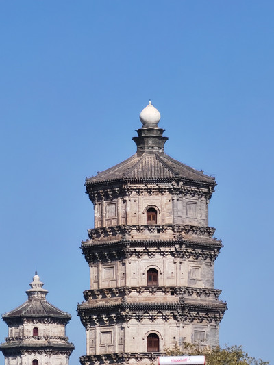 A scenic view of Baoding Zhuozhou Twin Pagodas