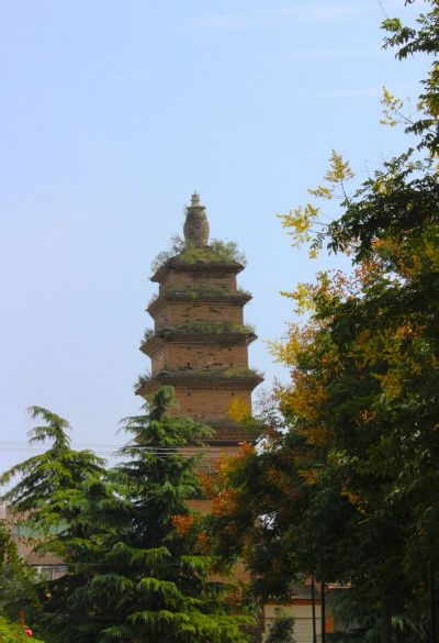 A scenic view of Baoji Jingguang Temple Pagoda