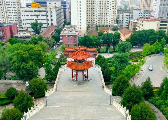 A scenic view of Baoji Jintai Abbey