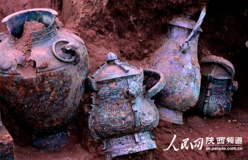 A scenic view of Baoji Shigushan Tombs