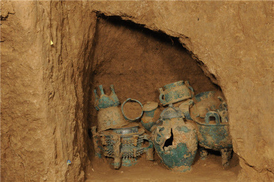 A scenic view of Baoji Shigushan Tombs