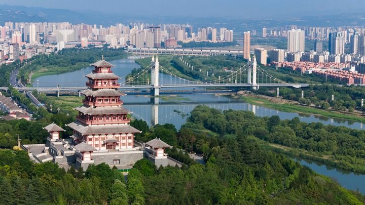A scenic view of Baoji Zhaojiatai Site