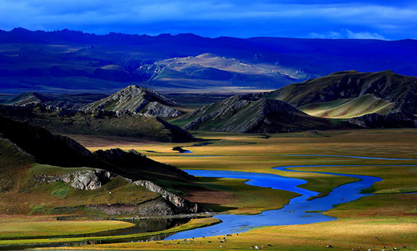 A scenic view of Bayingolin Qigexing Fosi Yizhi