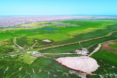 A scenic view of Bayingolin Zhuoerkute Gucheng Yizhi