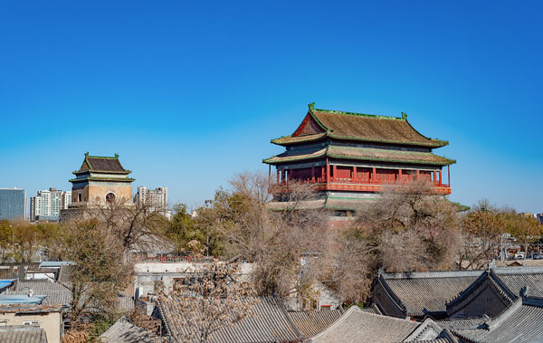 A scenic view of Beijing Dongcheng Gulou Zhonglou