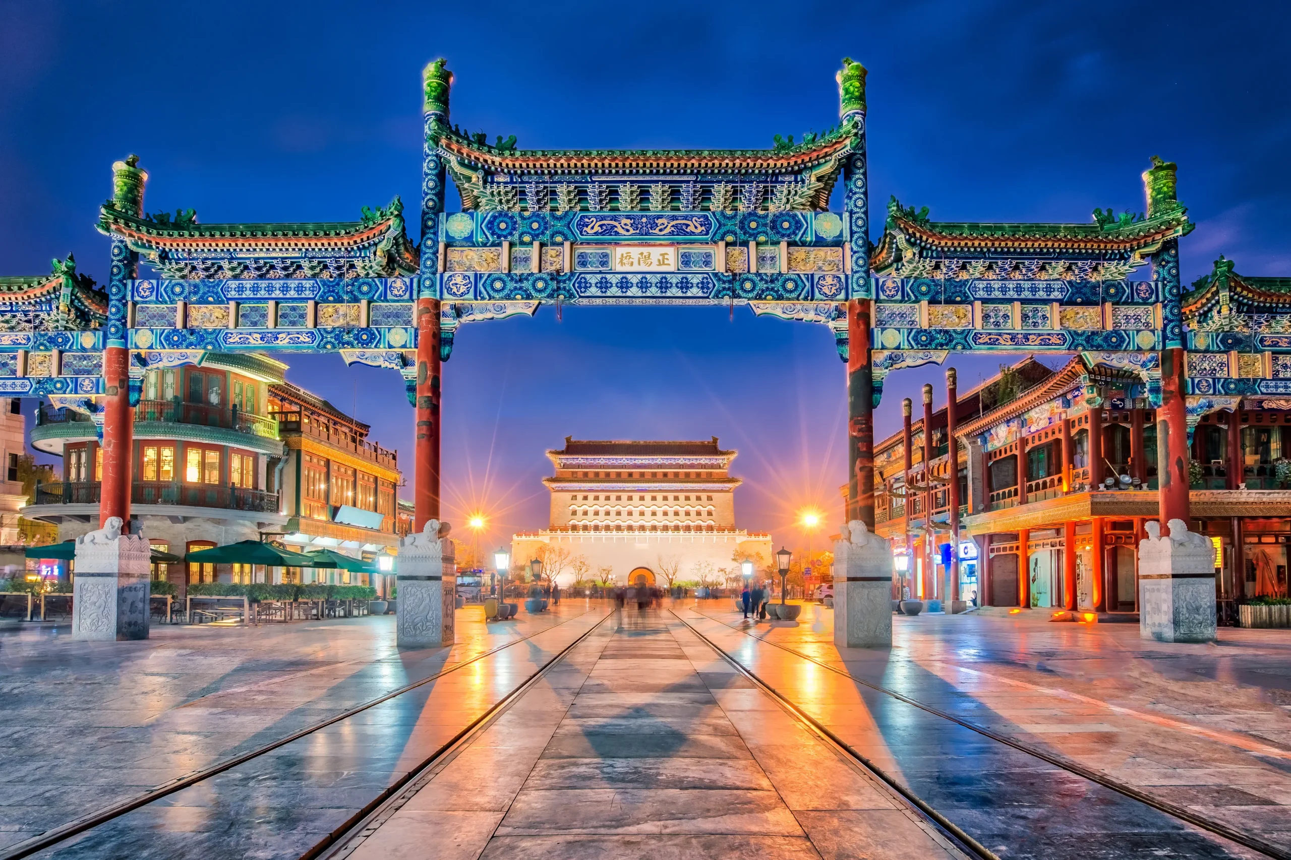 A scenic view of Beijing Dongcheng Tiananmen