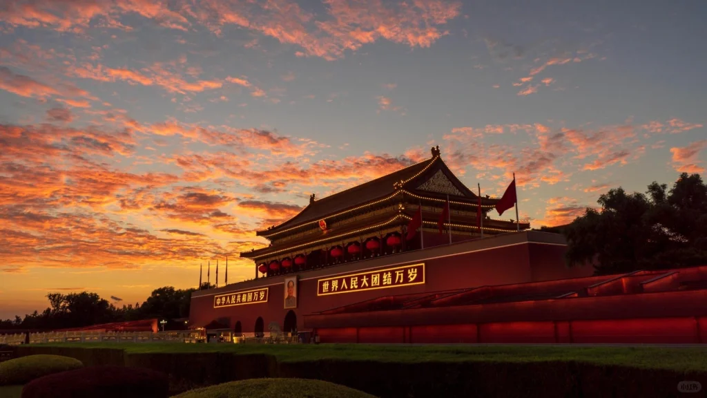 A scenic view of Beijing Dongcheng Tiananmen
