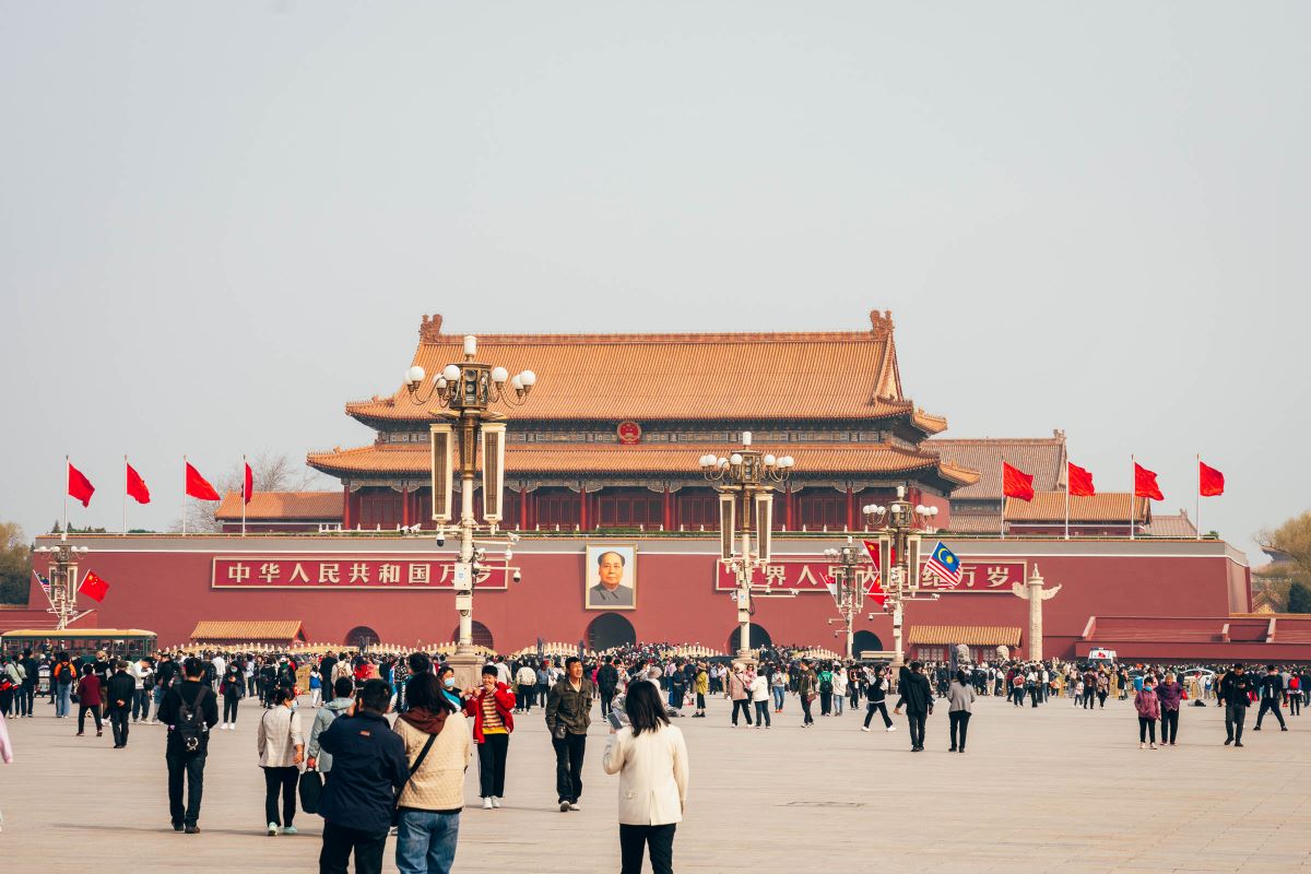 A scenic view of Beijing Dongcheng Tiananmen