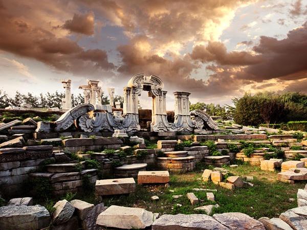 A scenic view of Beijing Haidian Yuanmingyuan Yizhi