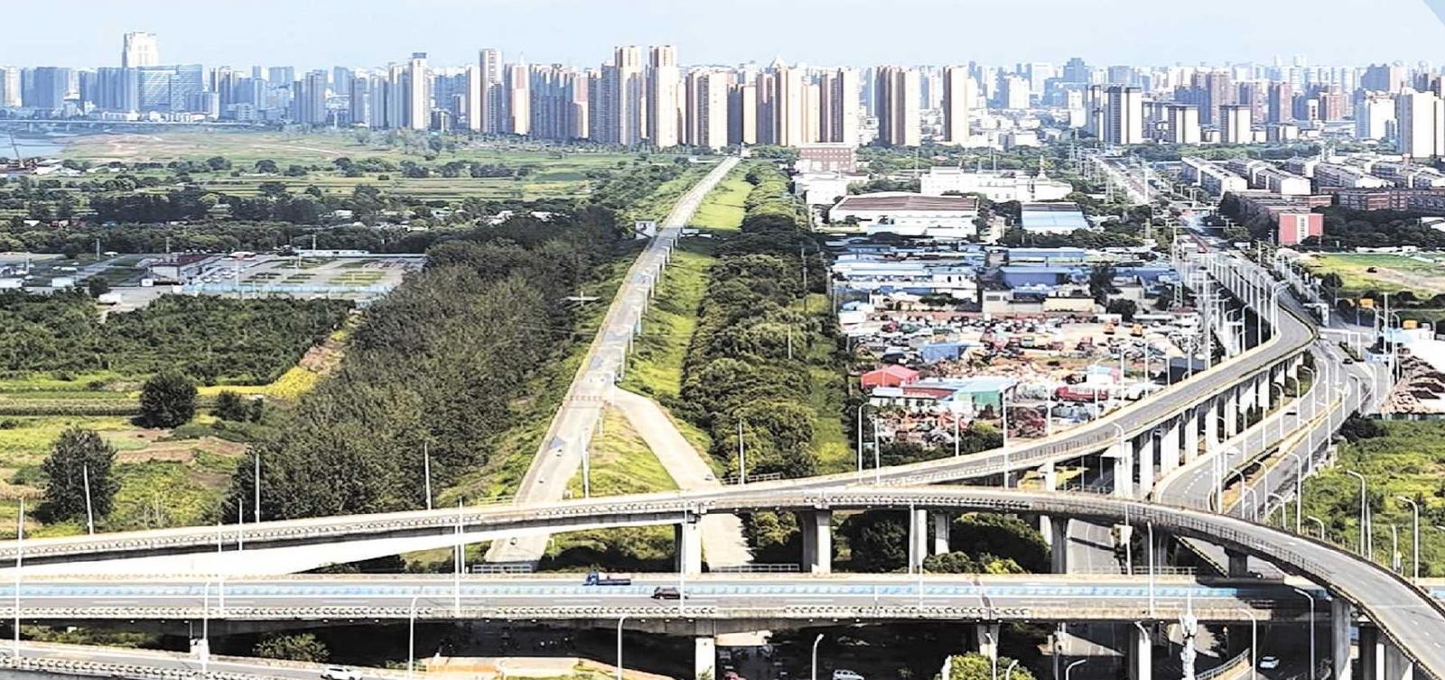 A scenic view of Bengbu Guohe Yiqiao