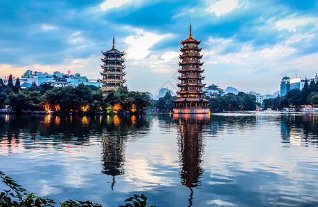 A scenic view of Chaoyang Shuangtasi Shuangta