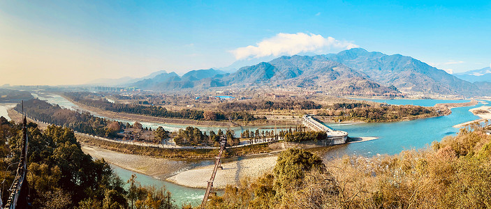 A scenic view of Chengdu Dujiangyan