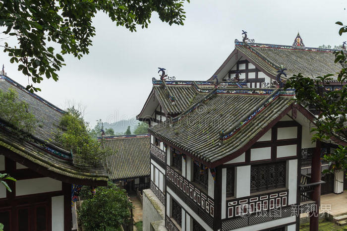 A scenic view of Chengdu Qingchengshan Gujianzhuqun