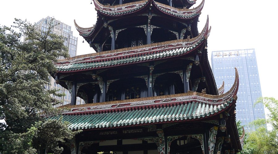 A scenic view of Chengdu Wangjianglou Gujianzhuqun