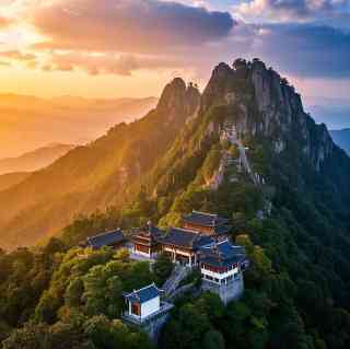A scenic view of Chizhou Jiuhuashan Huachengsi