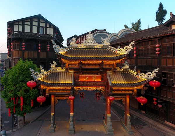 A scenic view of Chongqing Jialingjiang Sanxia Xiangcun Jianshe Jiuzhiqun