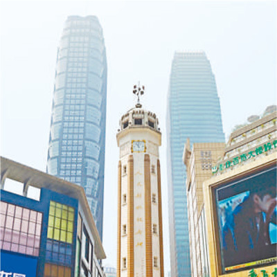 A scenic view of Chongqing Kangzhan Shengli Jigongbei Renmin Jiefang Jinianbei
