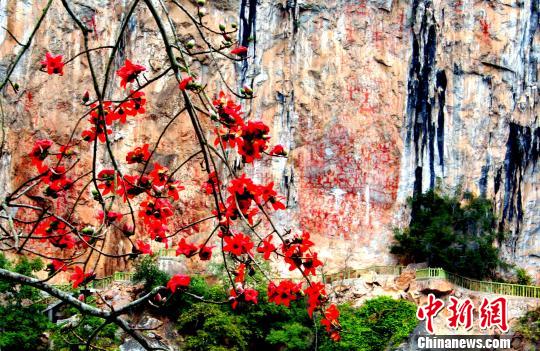 A scenic view of Chongzuo Huashan Yanhua