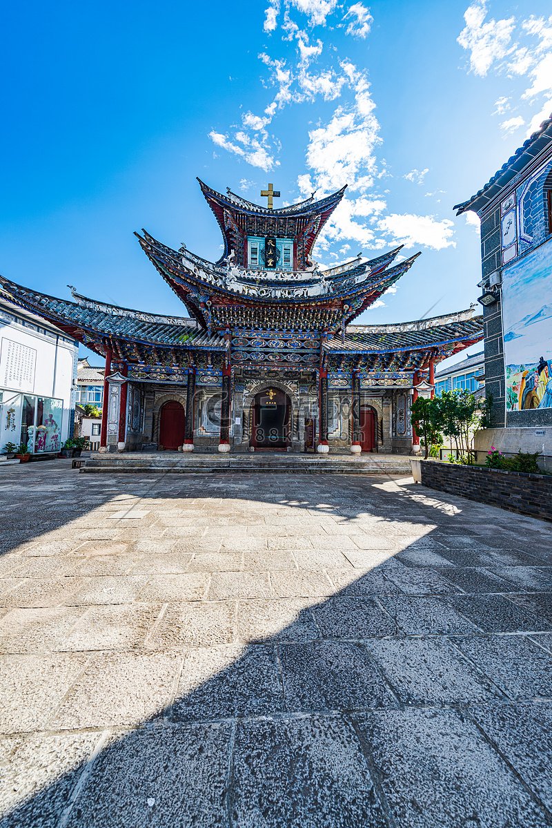 A scenic view of Dali Tianzhutang