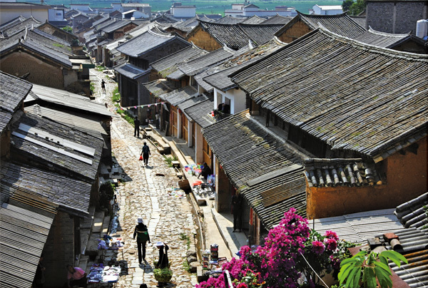 A scenic view of Dali Yunnan Yi Gujianzhuqun