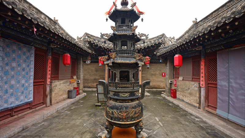 A scenic view of Datong Jue Shan Temple Pagoda