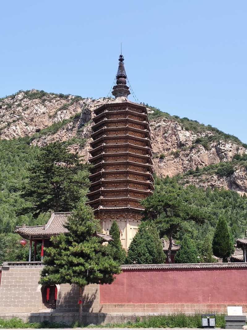 A scenic view of Datong Jue Shan Temple Pagoda