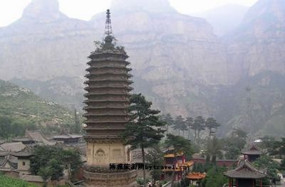 A scenic view of Datong Jue Shan Temple Pagoda